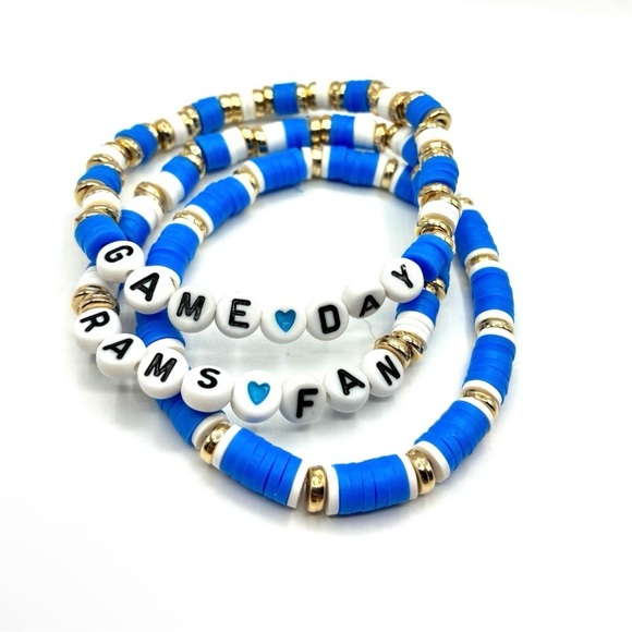 Handmade Jewelry - Rams Game Day Beaded Bracelet Set